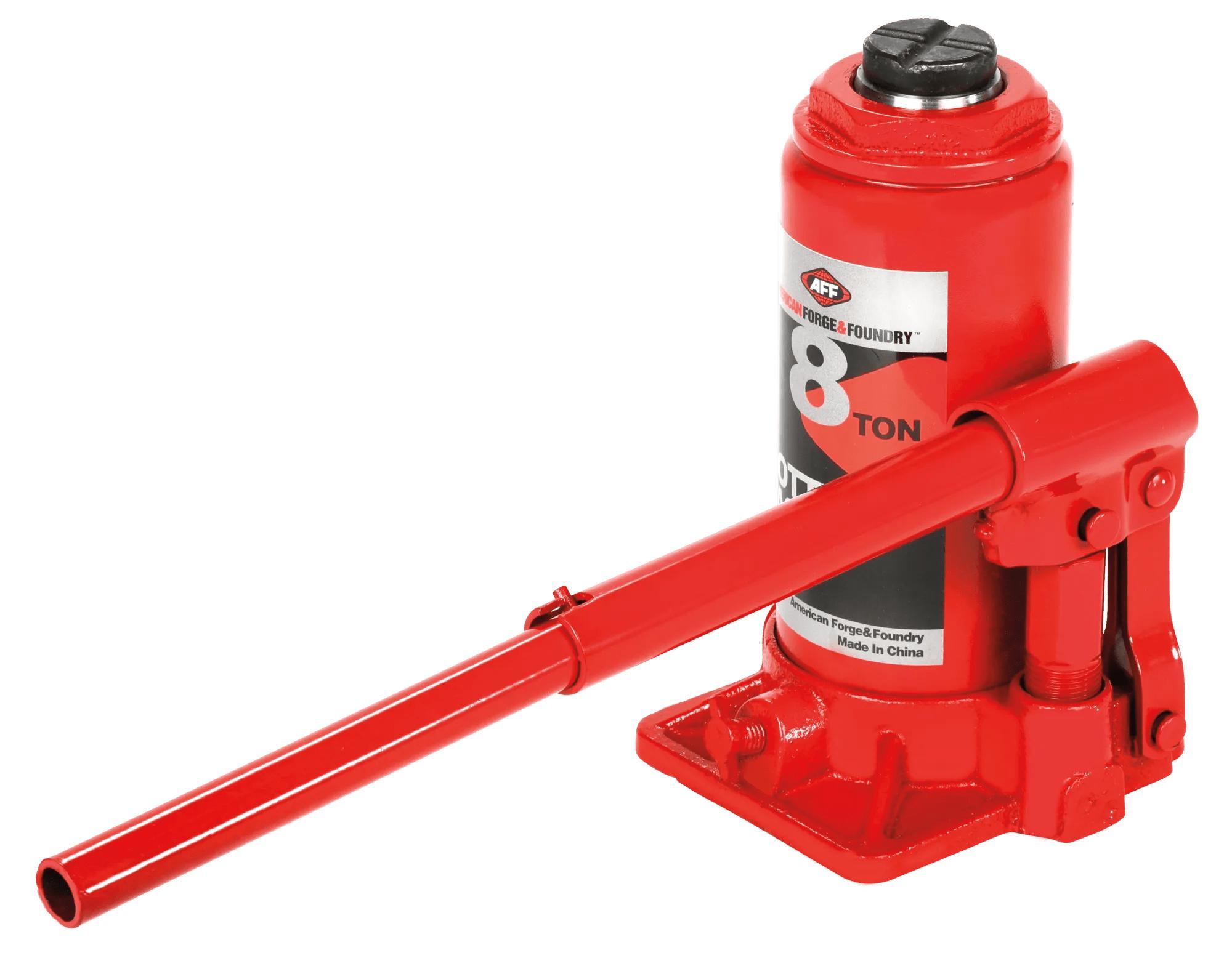 AFF&reg; 3508 Heavy Duty Manual Bottle Jack With Machine Hardened Steel Saddles, Centered Pumps and Rams, 8 ton Lifting, 7-3/4 in H Min Lifting, 15-1/2 in H Max Lifting, 4-3/4 x 5 in Base