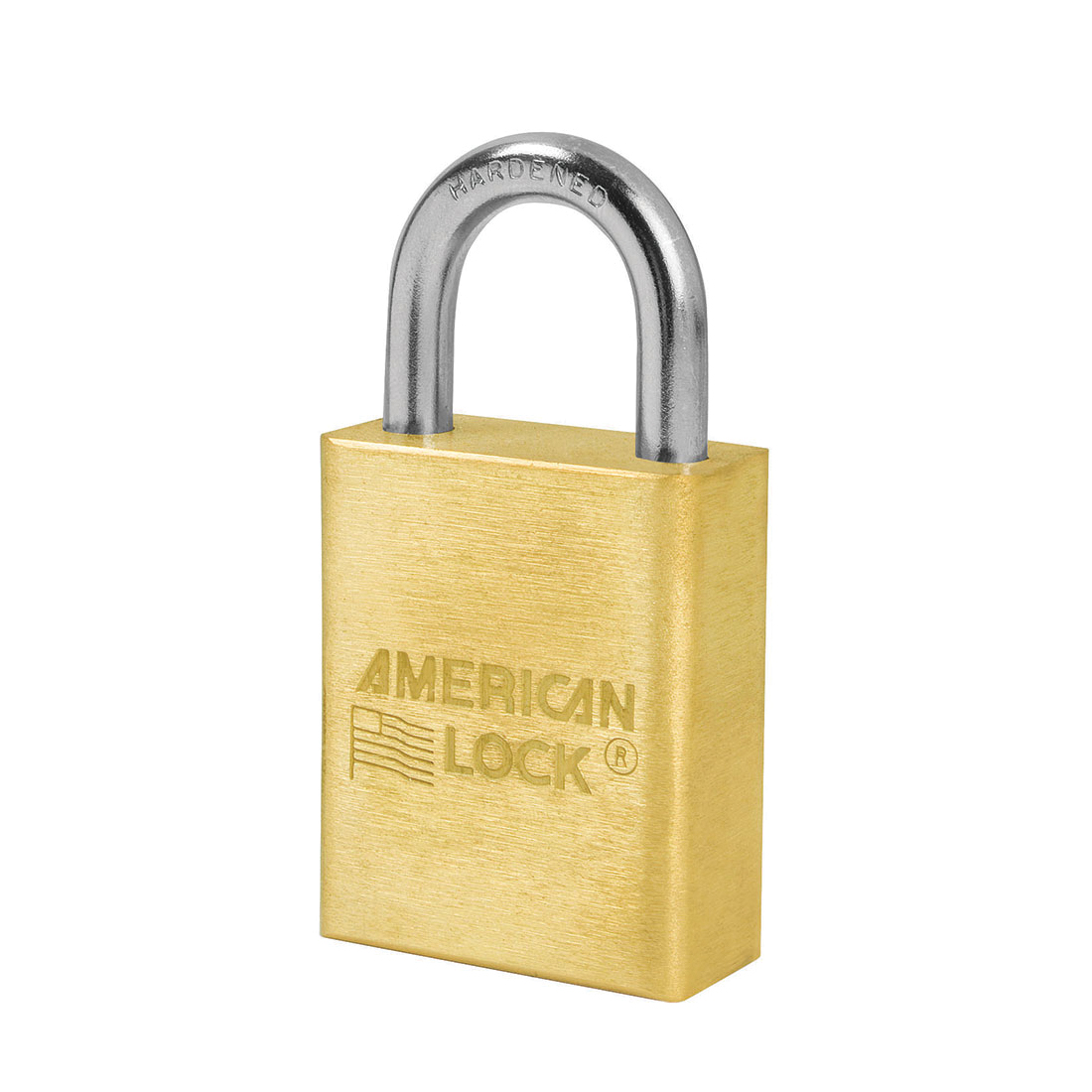 American Lock&reg; A5530 Rekeyable Safety Padlock, Alike Key, Solid Brass Body, 1/4 in Dia Shackle, Brass, 5-Pin Tumbler Cylindrical/Dual Ball Bearing Locking Mechanism