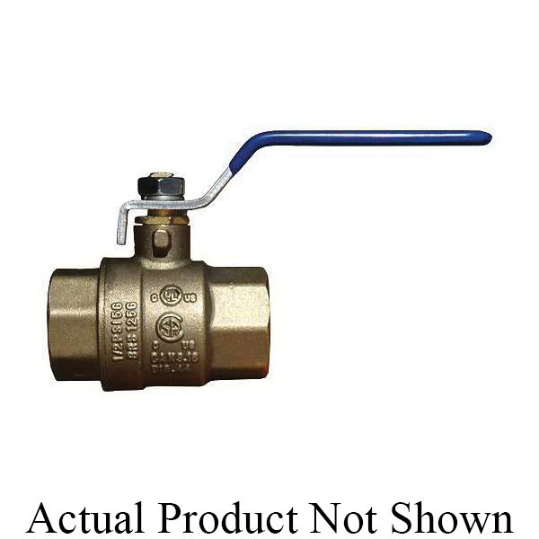 American Valve&reg; G101 3/8" 2-Piece Ball Valve, 3/8 in Nominal, FNPT End Style, Forged Brass Body, Full Port, PTFE Softgoods, Import