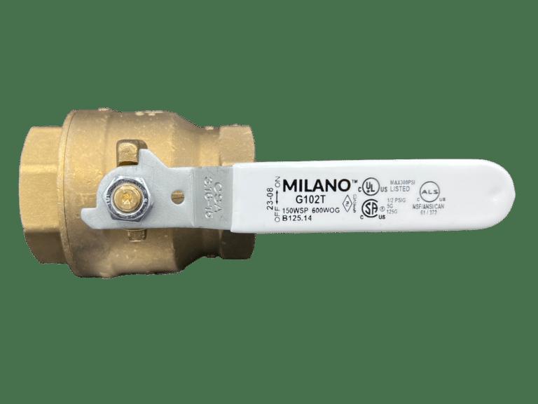 American Valve® G102T 3/8 MILANO® Ball Valve, 3/8 in Nominal, FNPT End Style, Forged DZR Brass Body, Full Port, PTFE Softgoods, Import