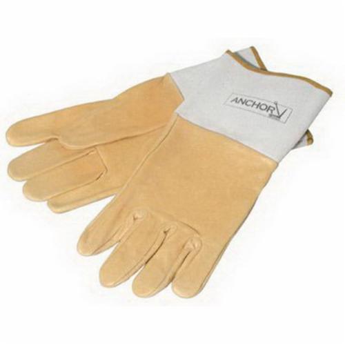 Tillman™ 1350L Heavy Duty MIG Welding Gloves, L, Top Grain Cowhide Leather, Pearl, Unlined, Gauntlet Cuff, 12 in L