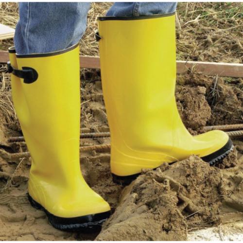 PIP® 8350/8 Cement Knee Boots, ASTM F 2412-05, ASTM F 2413-05, SZ 8 Fits Shoe, Steel Toe, Black, Pull-On Closure, PVC Upper & Midsole, PVC Outsole, Resists: Compression, Impact and Water
