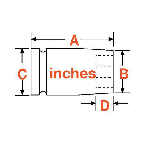 Apex&reg; M-5.5MM11 Magnetic Socket, Standard Style, 1/4 in Square Drive, 5.5 mm 6-Point/Hex Socket, 6 Points