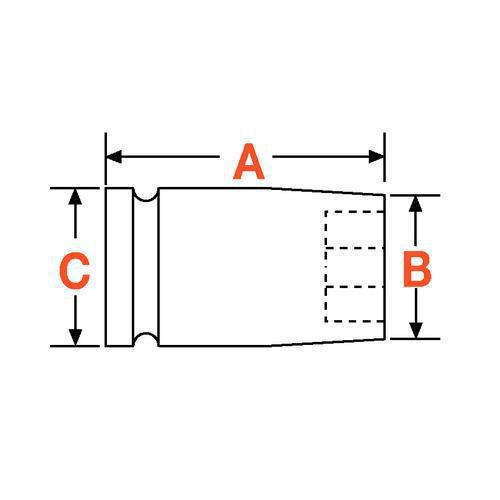 Apex&reg; 5234 Socket, Extra Long Style, 1/2 in Square Drive, 1-1/16 in 6-Point/Hex Socket, 6 Points