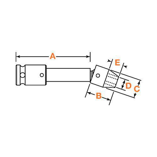 Apex&reg; KA-105-6 Standard Extension Socket End Wrench, 6 Points, 1 in L