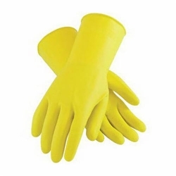 product Assurance&reg; 47-L442/XL Heavy Duty Chemical Resistant Gloves, XL, Ambidextrous Hand, Natural Rubber Latex, Black, Unlined Lining, 17 in L, Resists: Abrasion, Cut, Puncture and Tear, Unsupported Support, Roll Beaded Cuff, 44 mil THK