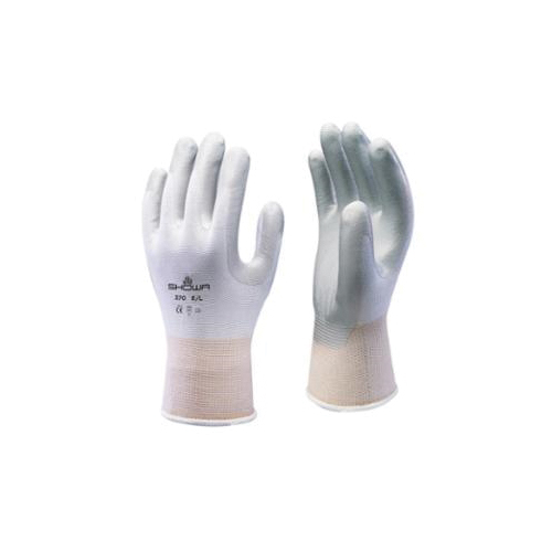 product Atlas&reg; by Showa Best 370BXL-09 General Purpose Gloves, Coated Palm, XL/SZ 9, Nitrile Palm, Polyester, Black/Dark Gray, Elastic/Knit Wrist Cuff, Nitrile Coating, Resists: Abrasion and Oil, Seamless Knit Lining