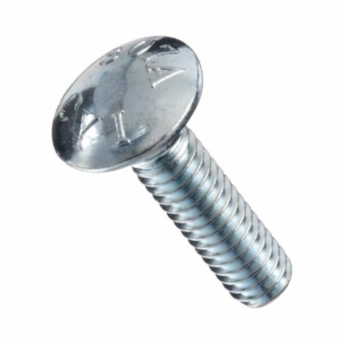 BBI 00100-2640-401 100 Fully Threaded Carriage Bolt, 3/8-16, 4 in L Under Head, Low Carbon Steel, A Grade, Zinc Blue