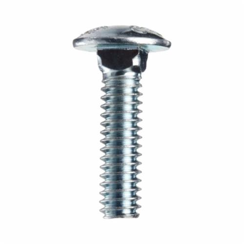BBI 00100-2640-401 100 Fully Threaded Carriage Bolt, 3/8-16, 4 in L Under Head, Low Carbon Steel, A Grade, Zinc Blue