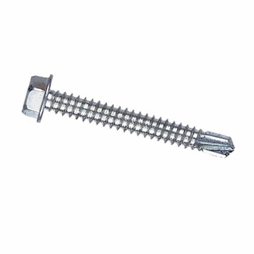 BBI 00720-1224-401 720 Self-Drilling Screw, #12-14, 2 in OAL, Hex Washer Head, Unslotted Drive, Low Carbon Steel, Zinc Blue, SAE J78 Grade