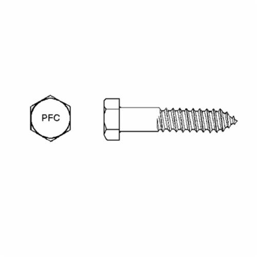 BBI 00110-2652-404 110 Lag Screw, 3/8 in, 5-1/2 in OAL, Grade 1 Low Carbon Steel, Hot Dipped Galvanized, Hex Drive