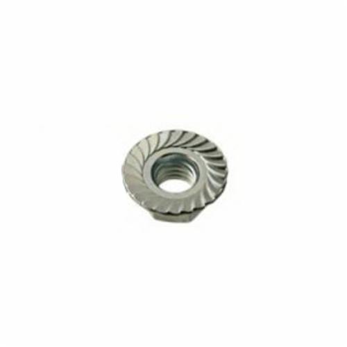 BBI 857340 Case Hardened Hex Head Serrated Flange Locknut, 1/2-13, Low Carbon Steel, Zinc CR+3