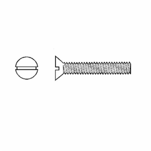 PFC 00400-0406-401 400 Machine Screw, #4-40, 3/8 in OAL, A2 18-8 Stainless Steel, Flat Head, Zinc Blue, Slotted Drive