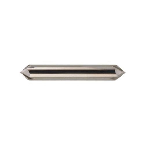 Cleveland&reg; C60230 CEM-CH-4D Center Cut Double End Straight Flute Chamfer Mill, 1/2 in Dia Cutter Head, 90 deg Included, 3 in OAL, Solid Carbide, Bright