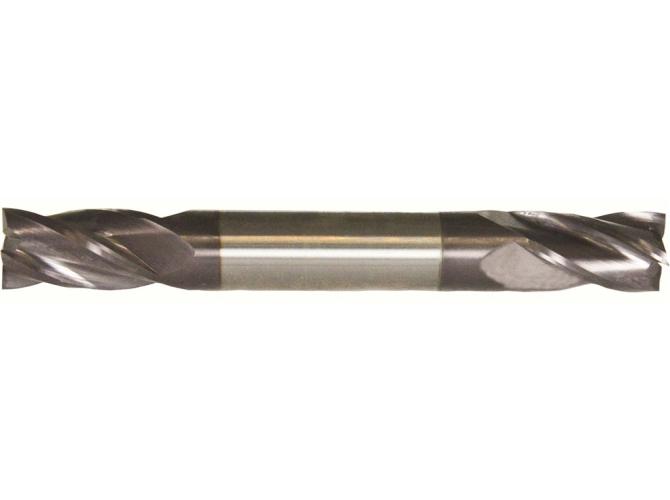 Bassett B00360 MDE-4 End Mill, 0.375 in Dia Cutter, 0.75 in Length of Cut, (4) Flutes, 0.375 in Dia Shank, 3.5 in OAL, TiAlN Coated