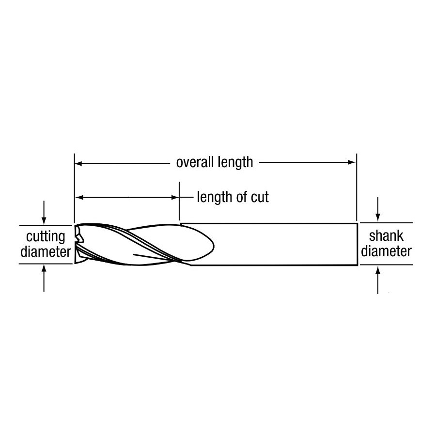 Bassett B27140 MSE-3 Center Cutting General Purpose Regular Length Single End Square End End Mill, 5/8 in Dia Cutter, 1-1/4 in Length of Cut, 3 Flutes, 5/8 in Dia Shank, 3-1/2 in OAL, Bright