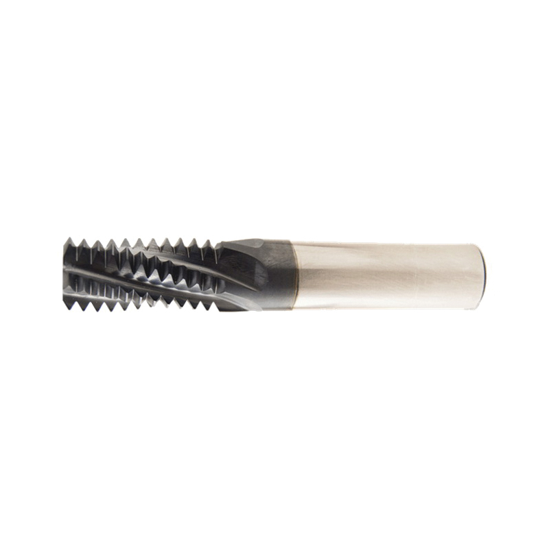 Bassett B71120 TMBPT Helical Flute Thread Mill, 1/16 in, 1/8-28 BSPT Thread, 2-1/2 in OAL, 3 Flutes, 1/4 in Dia Shank