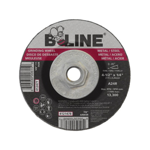 Bee Line® 14321 Type 1 Cut-Off Wheel, 14 in Dia x 3/32 in THK, 1 in Center Hole, 30 Grit, Aluminum Oxide Abrasive