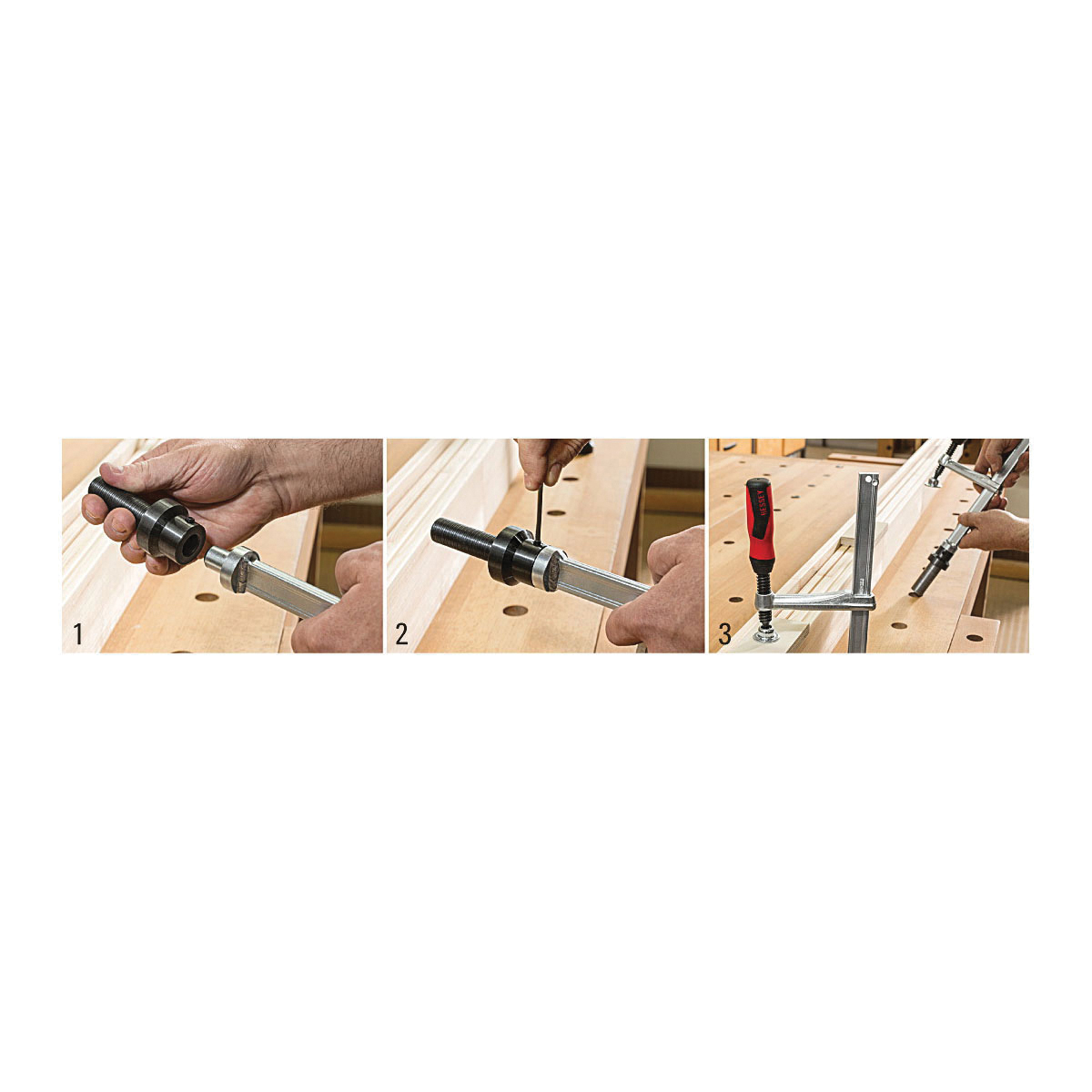 Bessey&reg; TW16AW20 Adapter, For Use With 25/32 in Dia Hole Workbench and TWV/TW Series 16 mm Dia Hole Table Clamps