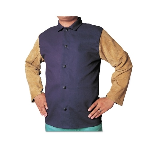 Best Welds&reg; 1200XL 902-1200 Welding Jacket, XL, Split Cowhide Leather, Lava Brown, Resists: Abrasion and Heat