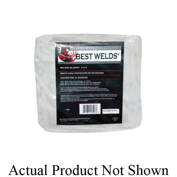 Best Welds® 2025-18-6x6 Welding Blanket, 6 ft L x 6 ft W, 18 oz Fabric, Fiberglass, Green