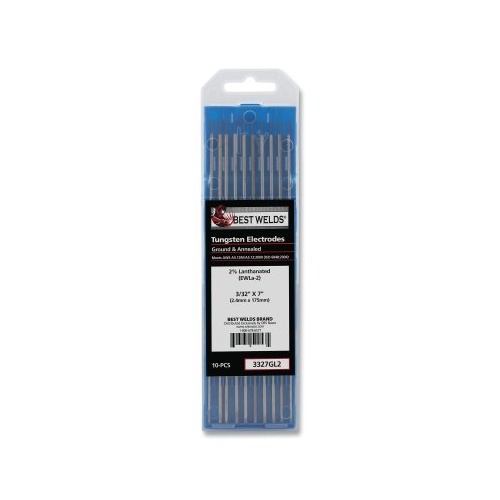 Best Welds&reg; 187GC2 Tungsten Electrode, 1/8 in Dia x 7 in L