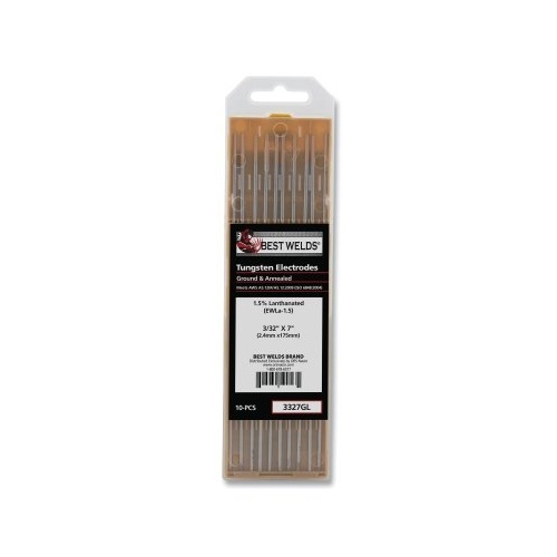 Best Welds&reg; 701418X5 Tungsten Electrode, 1/8 in Dia x 14 in L
