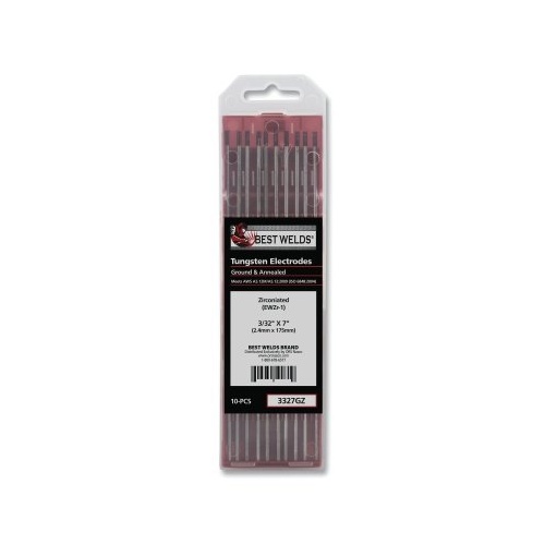 Best Welds&reg; 601118X5 Tungsten Electrode, 1/8 in Dia x 14 in L