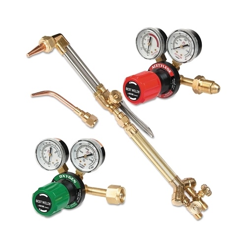 Best Welds&reg; 3842704 G350 Deluxe Heavy Duty Cutting and Welding Outfits, CA370-V, WH370FC-V, G350-150-540 Oxygen Regulator/G350-15-510 Fuel Gas Regulator, 2-UM-350, 1-1-101