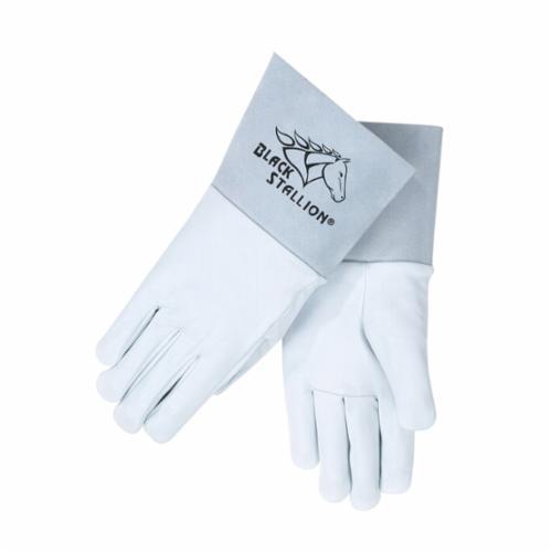 Black Stallion&reg; 25GXL 25G TIG Welding Gloves, XL, Goat Skin Leather/Kevlar&reg; Stitched, Gray/White, Unlined Lining, Extended Cuff