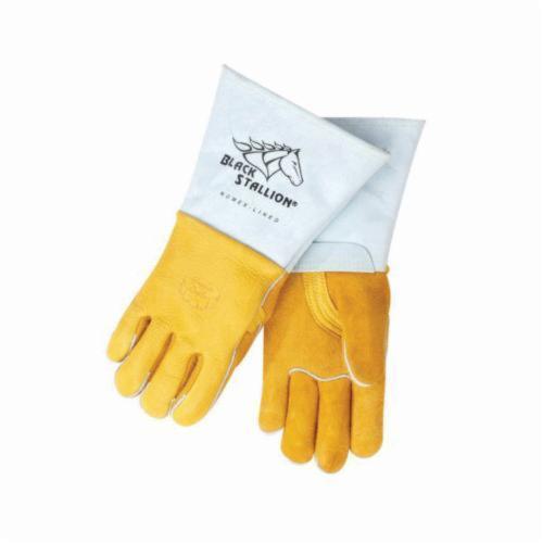 product Black Stallion&reg; 35KEXL 35KE Welding Gloves, XL, Extra Premium Grain Kidskin Leather, Pearl White, Unlined Lining, Long Cuff