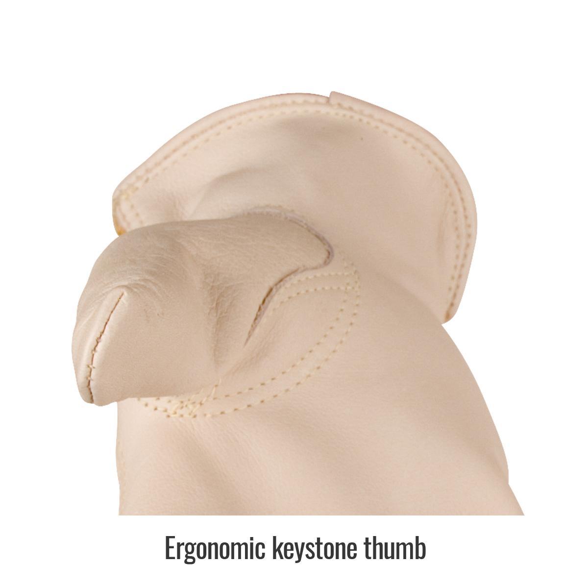 Black Stallion&reg; 97KL 97K Premium Grade General Purpose Gloves, Driver, Keystone Thumb Style, Cowhide Leather/Kevlar&reg;, Beige, Beaded Cuff, Resists: Heat, Burn and Water, Unlined Lining