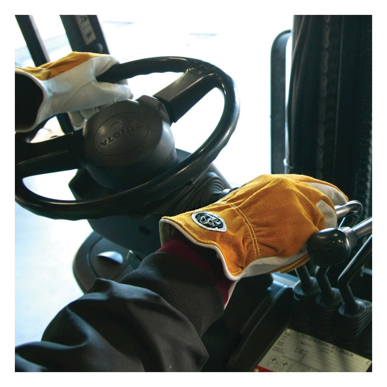 Black Stallion&reg; 97KXXL 97K Premium Grade Driver's Gloves, Driver, Keystone Thumb Style, 2XL, Grain Cowhide Leather Palm, Tan/White, Beaded Cuff, Resists: Abrasion and Spark, Unlined Lining