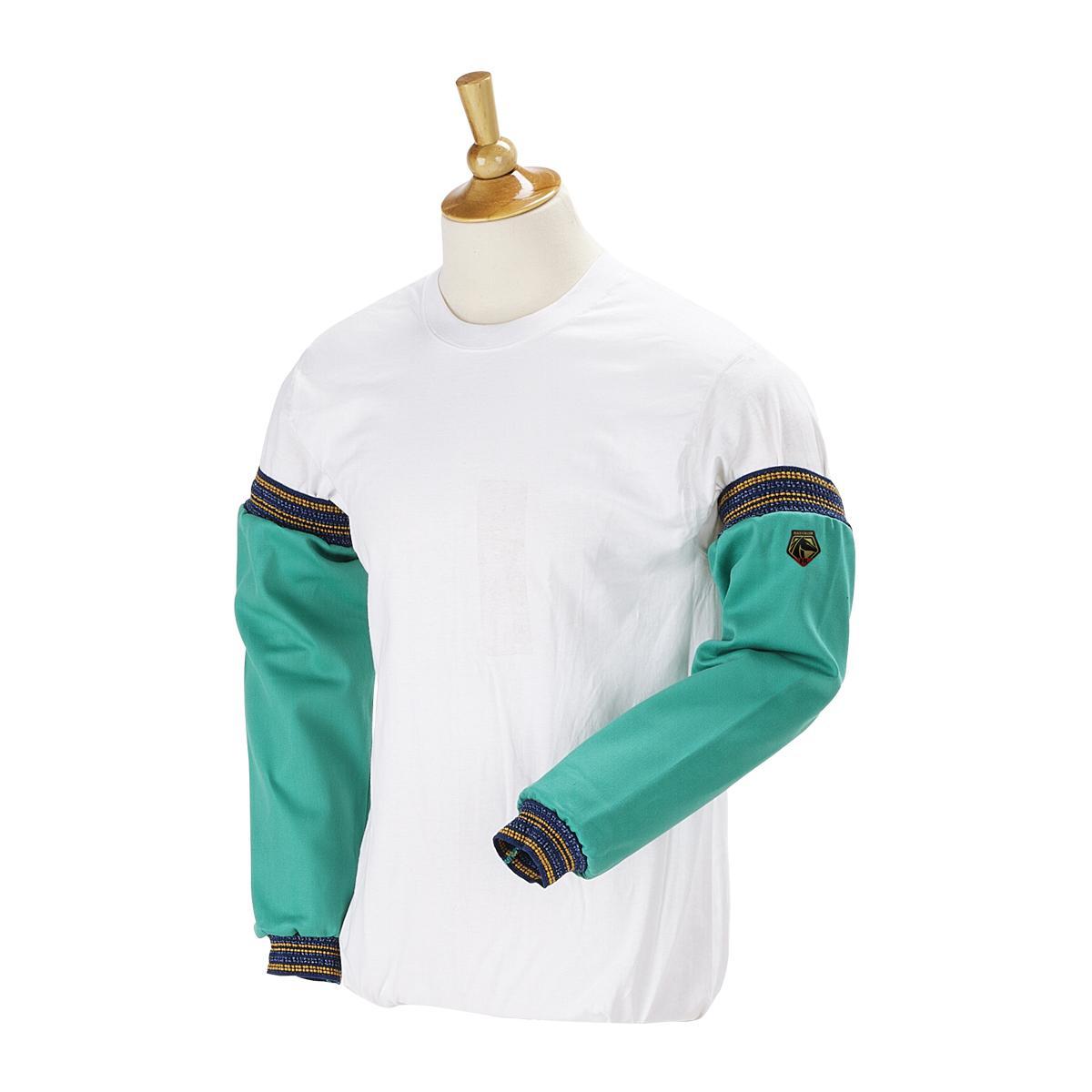 Black Stallion&reg; F9-218S Flame Resistant Sleeves, 18 in L, Cotton, Green