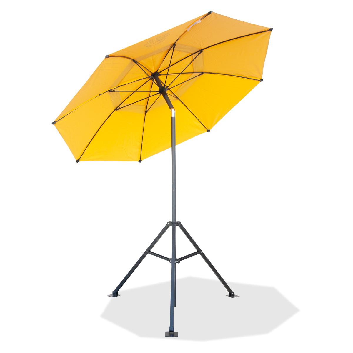 Black Stallion&reg; UB150 Heavy Duty FR Industrial Umbrella and Tripod Stand Combo, Yellow