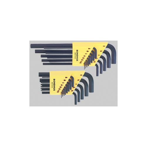 product Bondhus&reg; 10999 Long Key Set, 9 Pieces, 1.5 to 10 mm Hex, L-Handle Handle, Protanium&reg; High Torque Steel, ProGuard&trade;