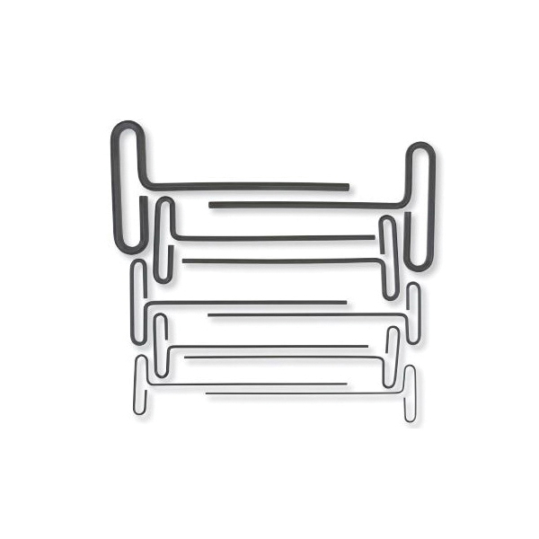 Bondhus&reg; 15587 Key Set, 8 Pieces, 2 to 10 mm Hex, Loop T-Handle Handle, Protanium&reg; High Torque Steel, ProGuard&trade;