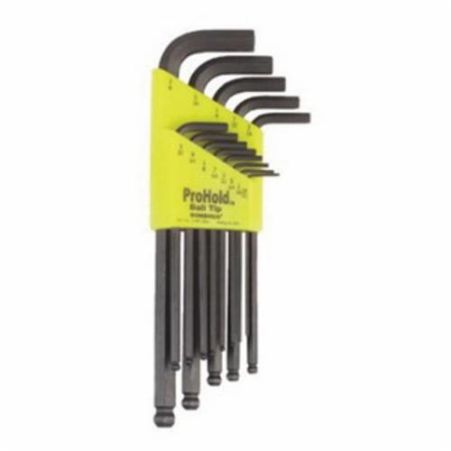 Bondhus® 14187 GorillaGrip® Key Set, 16 Pieces, 1.5 to 10 mm, 2 to 8 mm Hex, L-Handle Handle, Protanium® High Torque Steel, ProGuard™