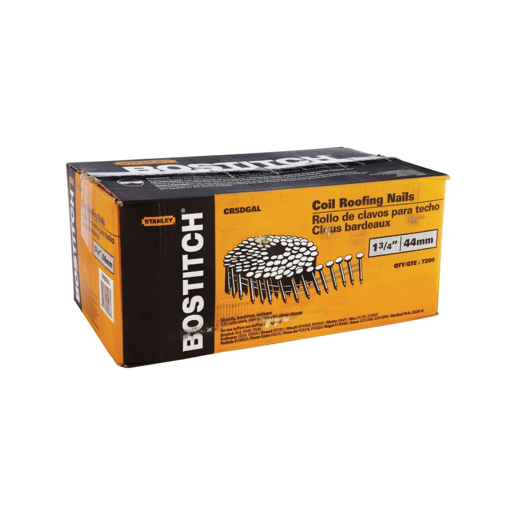 Bostitch&reg; CR5DGAL CR General Purpose Roofing Nail, 1-3/4 in L, 0.12 in Dia, 15 ga, Galvanized, Steel