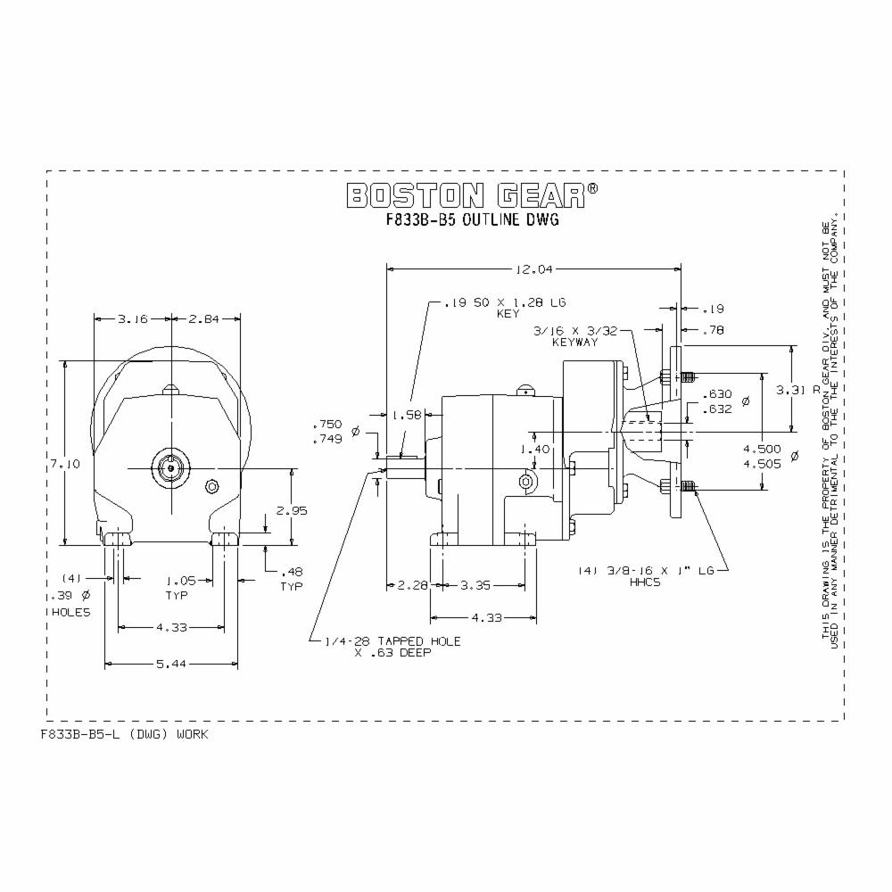 Boston Gear&reg; F833B-90K-B5-M1