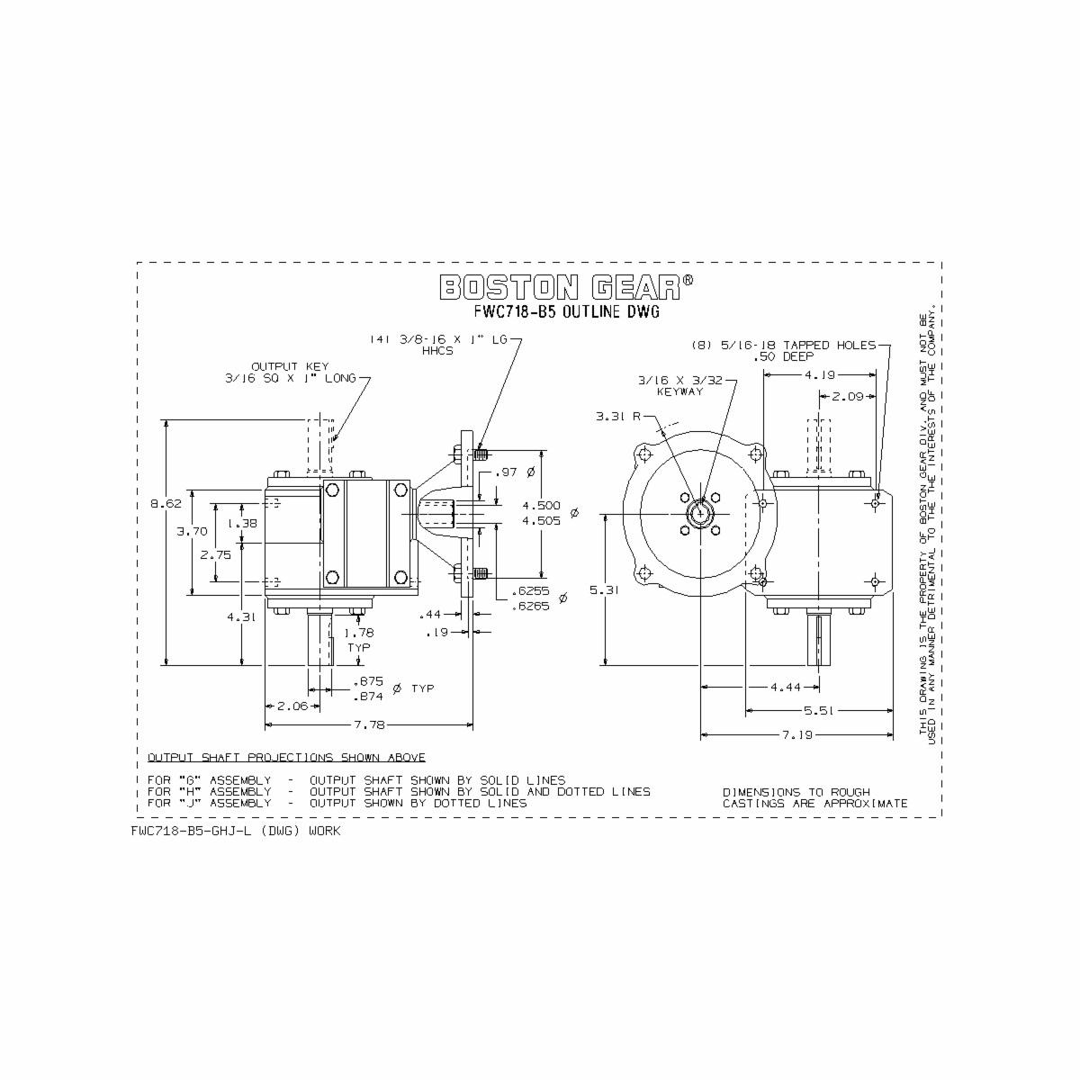 Boston Gear&reg; FWC718-100-B5-J