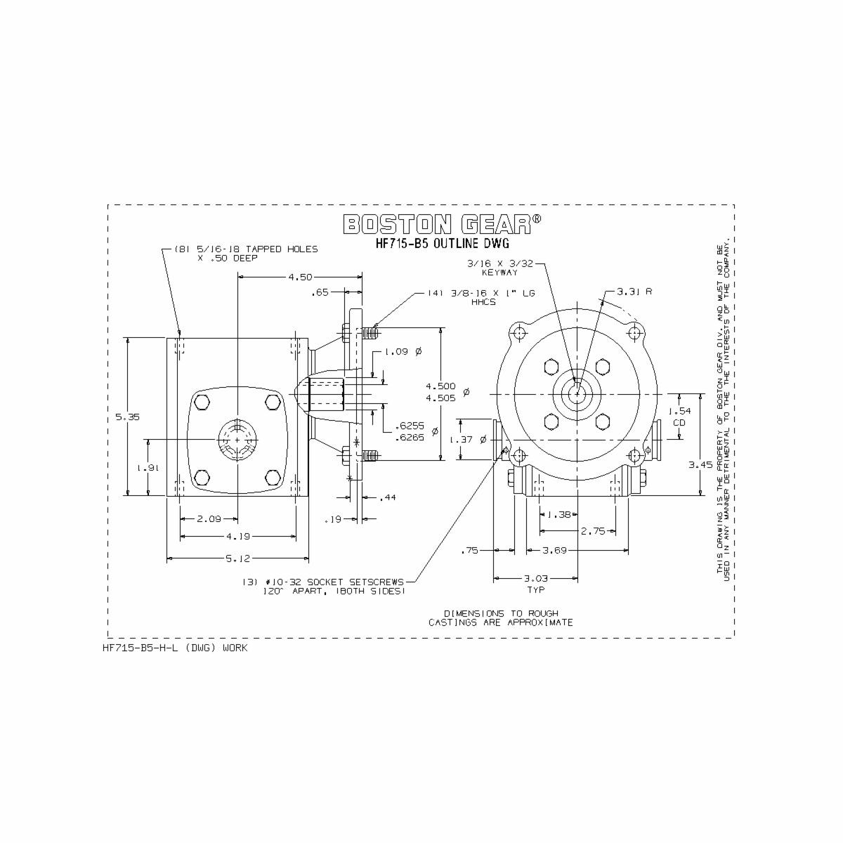 Boston Gear® HF715-60-B5-H-P12