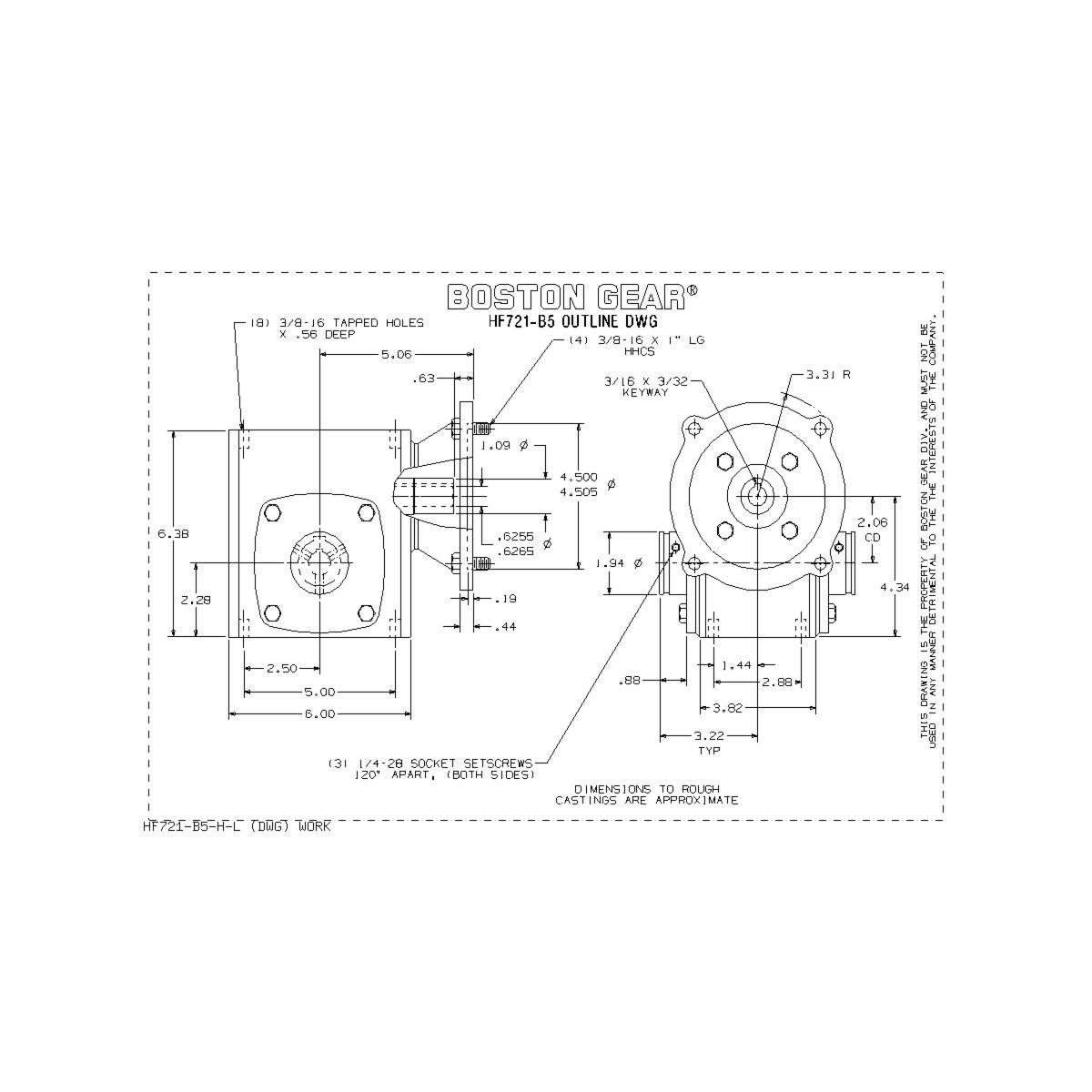 Boston Gear&reg; HF721-60-B5-H-P20