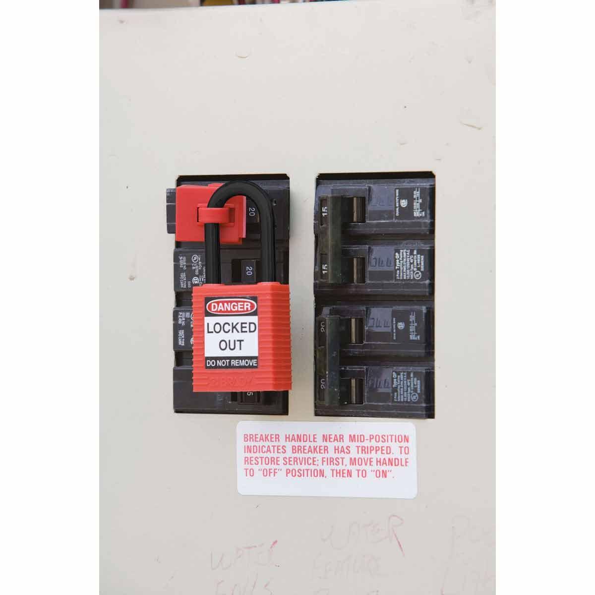 Brady&reg; 123337 Anti-Spark Key Retaining Safety Padlock, Alike Key, Orange, Fiberglass Reinforced Nylon Body, 1/4 in Dia x 1-1/2 in H x 0.8 in W Nylon Shackle, 1-3/4 in L Body, Non-Conductive Conductivity