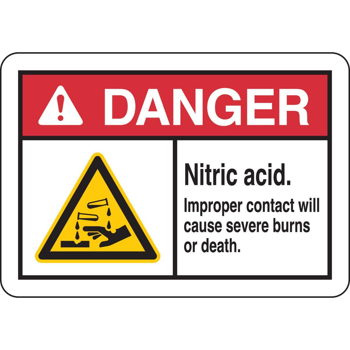 Brady&reg; 30669 Non-Reflective Rectangle Chemical and Hazardous Material Sign, Text, B-555 Aluminum, Fastened Mount, 10 in H x 14 in W, English