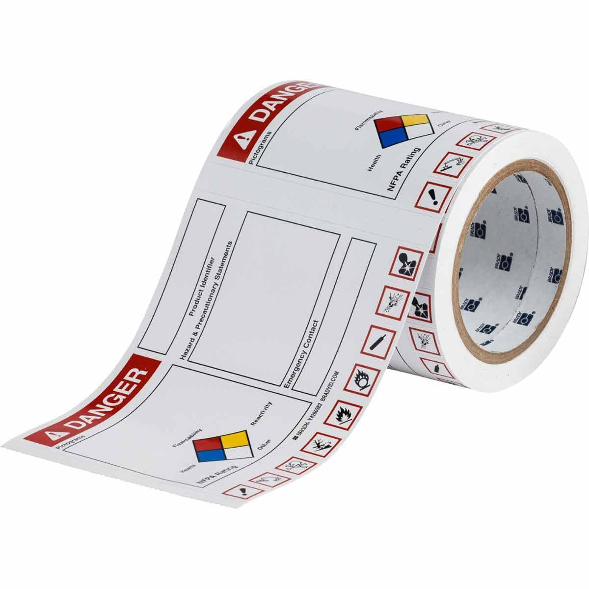 Brady&reg; B30C-4000-595-YL B30 Thermal Transfer Vinyl Label, 4 in W, Yellow, B-595 Vinyl