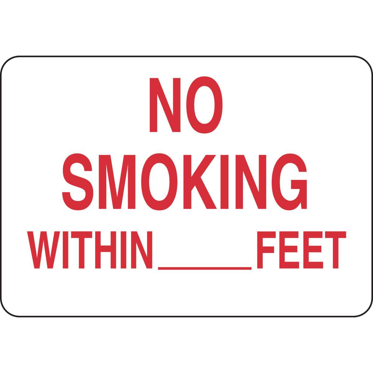 Brady&reg; 118146 Rectangular No Smoking Sign, 10 in H x 7 in W, Black/Red on White, B-558 Recycled Film, Adhesive Mount