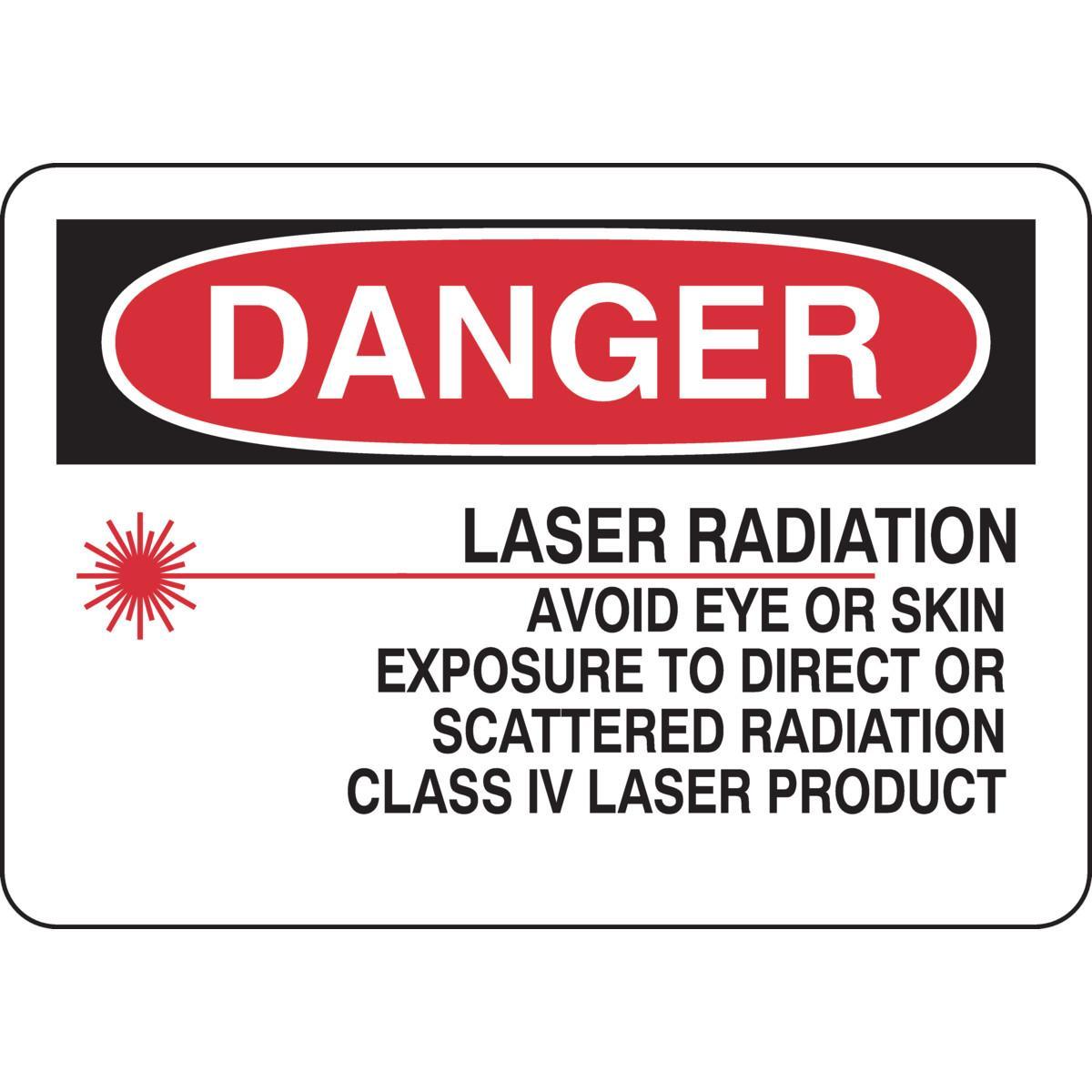 Brady&reg; 129174 Non-Reflective Rectangle Radiation and Laser Sign, CAUTION, Symbol/Text, B-555 Aluminum, Fastened Mount, 7 in H x 10 in W, English