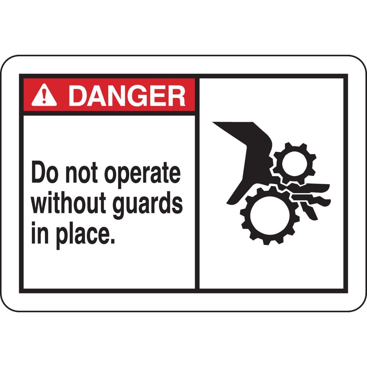 Brady&reg; CST1008 Bilingual Rectangle Danger Safety Sign, DANGER, 10 in H x 14 in W, B-401 Plastic