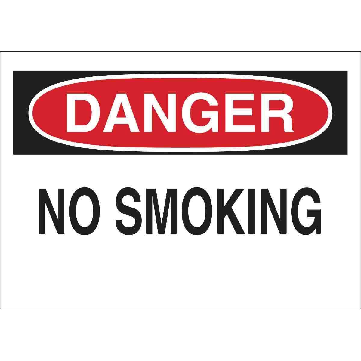 Brady® 118146 Rectangular No Smoking Sign, 10 in H x 7 in W, Black/Red on White, B-558 Recycled Film, Adhesive Mount